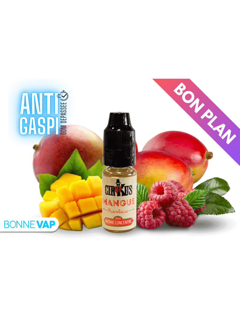 Concentré Mangue Framboise de chez Cirkus en 10ml, DDM Dépassée