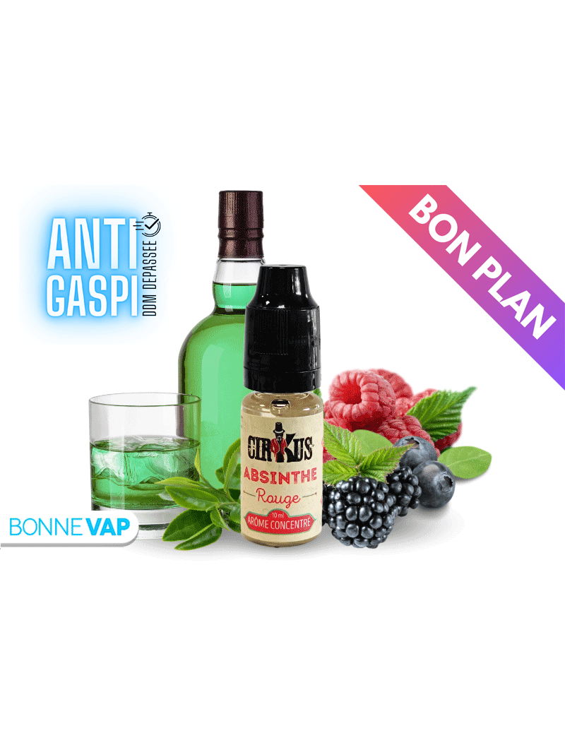 Concentré Absinthe Rouge de chez Cirkus en 10ml, DDM Dépassée