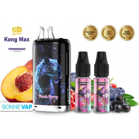 PUFF KONG MAX PÊCHE MYRTILLE FRAMBOISE | 30 000