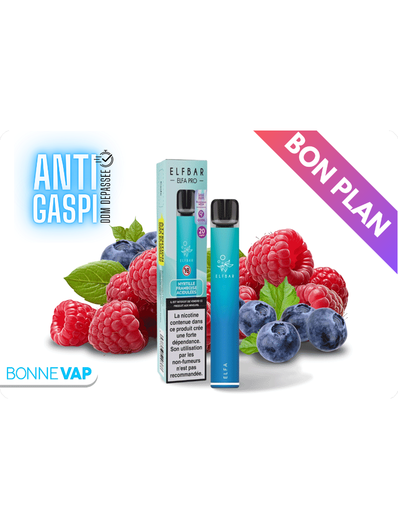 Kit ELFA PRO Myrtille Framboise Acidulée | ELFBAR (DDM Dépassée)