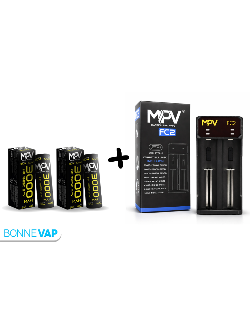 Pack Chargeur FC2 + 2 accus 3000mAh - MPV