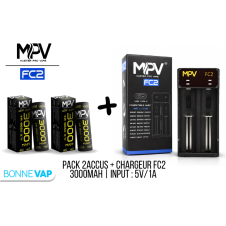 Pack Chargeur FC2 + 2 accus 3000mAh - MPV