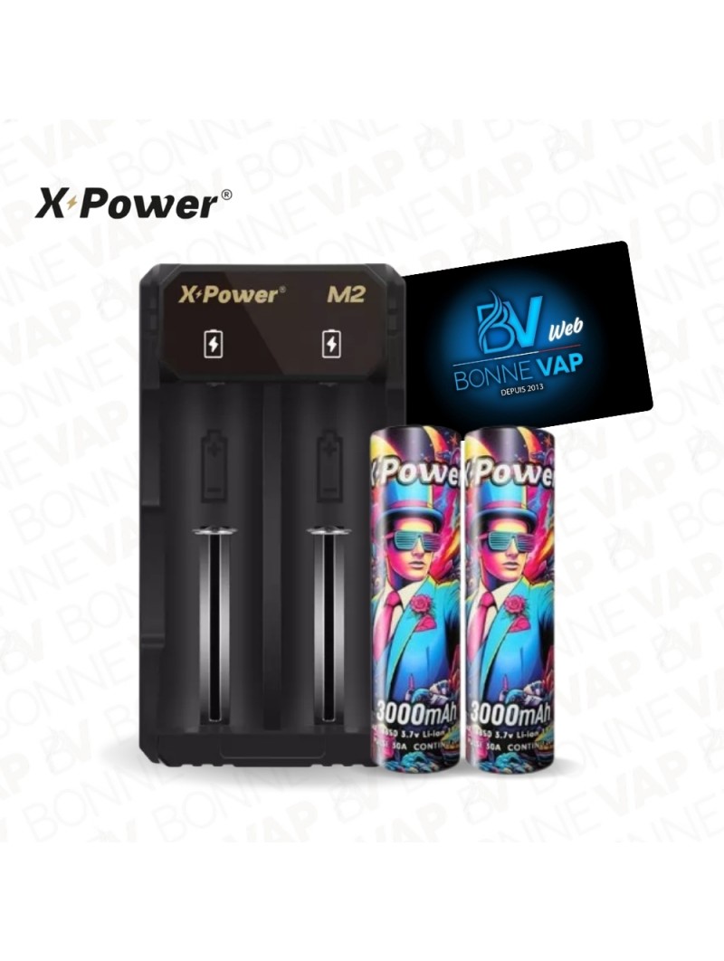 Chargeur M2 + 2 Accus 3000mAh - X-Power