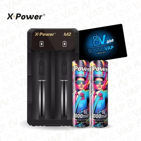 Chargeur M2 + 2 Accus 3000mAh - X-Power