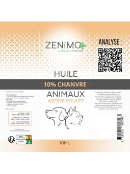 Huile Animaux CBD Poulet - Zenimo + - Etiquette