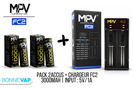 Pack Chargeur FC2 + 2 accus 3000mAh - MPV - Information