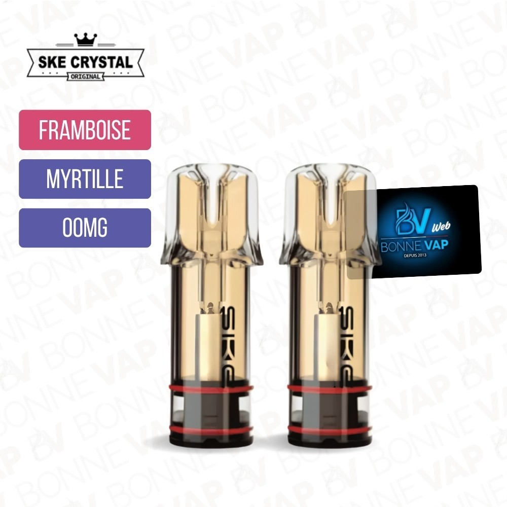 Cartouches Framboise Myrtille - SKE Crystal Plus - 00mg