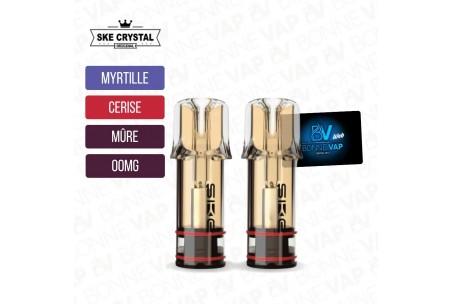 Cartouches Myrtille Cerise Mûre - Ske Crystal Plus - 00mg
