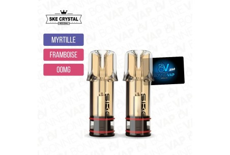 Cartouches Myrtille Framboise Acidulée - Ske Crystal Plus - 00mg