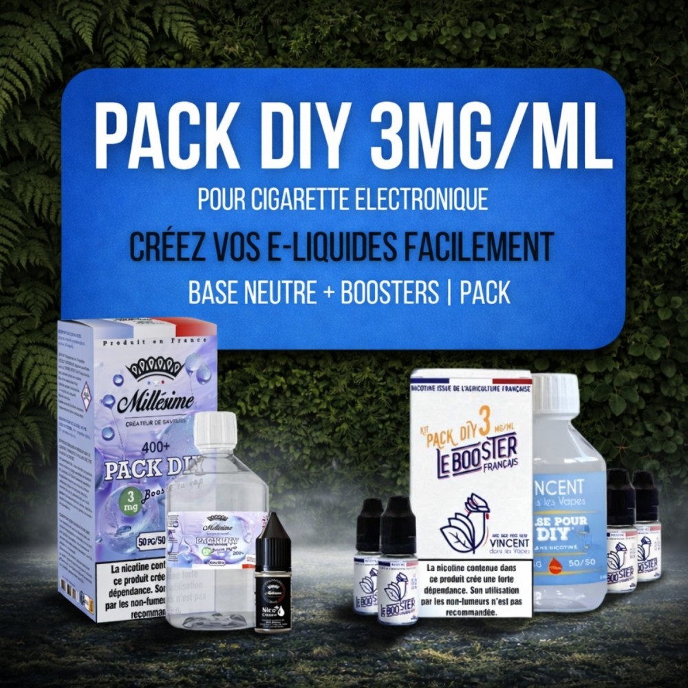 Tous nos Packs DIY 3 mg/ml – Simple, rapide, économique | BONNE VAP