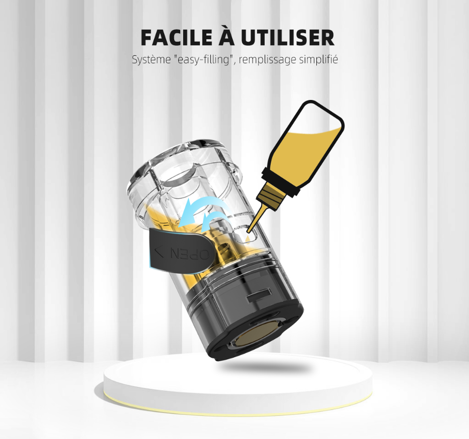Remplissage de la cartouche Hookah Air de chez Fumytech