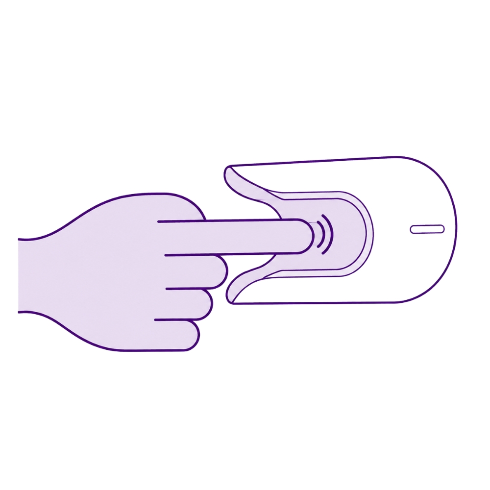 Appui sur le bouton Soft Touch du Powerbank Kiwi 2