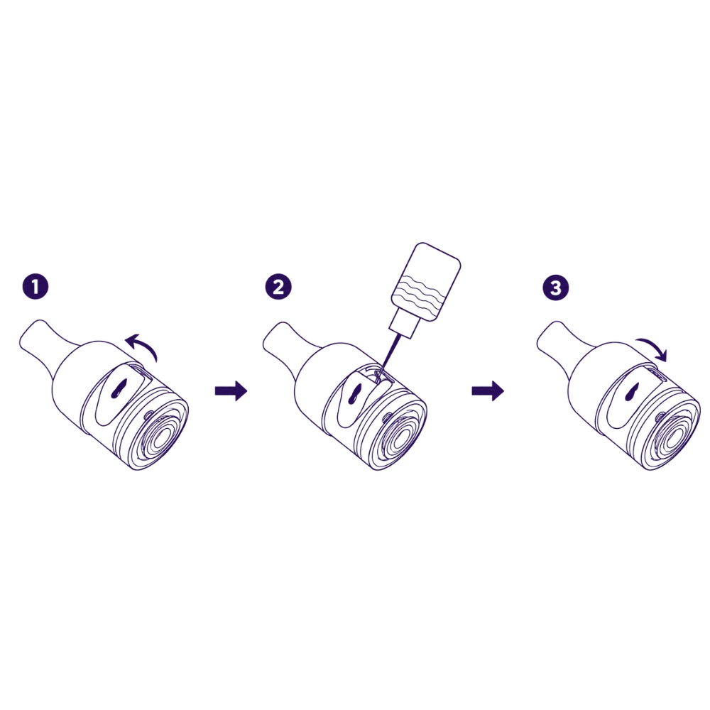 Remplissage de la cartouche S de la Wenax S3 Evo en 3 étapes